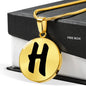 Initial H v1b - 18k Gold Finished Luxury Necklace