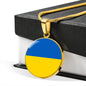 Ukrainian Flag - 18k Gold Finished Luxury Necklace