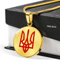 Tryzub (Red) v2 - 18k Gold Finished Luxury Necklace