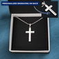 Personalized Stainless Steel Ball Chain Cross Necklace v2