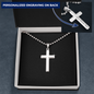 Personalized Stainless Steel Ball Chain Cross Necklace v2