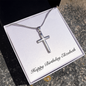 Happy Birthday Elizabeth - Personalized Stainless Steel Cross Necklace