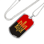 Stylized Tryzub And Red-Black Flag - Luxury Dog Tag Necklace