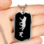 Mama Wolf With 1 Pup v2 - Luxury Dog Tag Necklace