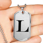Initial L v1a - Luxury Dog Tag Necklace
