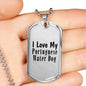 Love My Portuguese Water Dog - Luxury Dog Tag Necklace