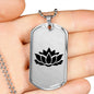 Lotus Flower - Luxury Dog Tag Necklace