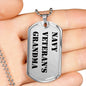 Navy Veteran's Grandma - Luxury Dog Tag Necklace