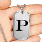 Initial P v1a - Luxury Dog Tag Necklace
