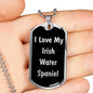 Love My Irish Water Spaniel v5 - Luxury Dog Tag Necklace