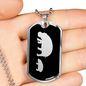 Mama Hippo With 1 Calf v2 - Luxury Dog Tag Necklace