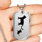 Mama Cat With 1 Kitten - Luxury Dog Tag Necklace