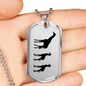Mama Giraffe With 2 Calves - Luxury Dog Tag Necklace