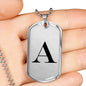 Initial A v1a - Luxury Dog Tag Necklace