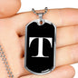Initial T v3a - Luxury Dog Tag Necklace