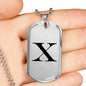 Initial X v1a - Luxury Dog Tag Necklace