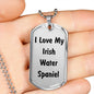 Love My Irish Water Spaniel v4 - Luxury Dog Tag Necklace
