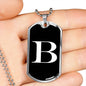 Initial B v3a - Luxury Dog Tag Necklace