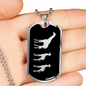 Mama Giraffe With 2 Calves v2 - Luxury Dog Tag Necklace