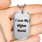 Love My Afghan Hound v4 - Luxury Dog Tag Necklace