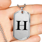 Initial H v1a - Luxury Dog Tag Necklace