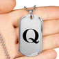Initial Q v1a - Luxury Dog Tag Necklace