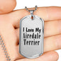 Love My Airedale Terrier - Luxury Dog Tag Necklace