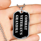 Combat Veteran's Grandma v2 - Luxury Dog Tag Necklace