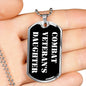 Combat Veteran's Daughter v3 - Luxury Dog Tag Necklace
