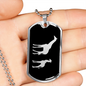 Mama Giraffe With 1 Calf v2 - Luxury Dog Tag Necklace