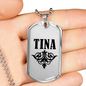 Tina v01a - Luxury Dog Tag Necklace