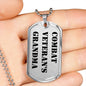 Combat Veteran's Grandma - Luxury Dog Tag Necklace