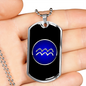 Zodiac Sign Aquarius v2 - Luxury Dog Tag Necklace