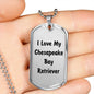 Love My Chesapeake Bay Retriever v4 - Luxury Dog Tag Necklace