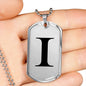 Initial I v1a - Luxury Dog Tag Necklace