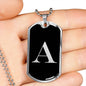 Initial A v2a - Luxury Dog Tag Necklace