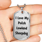 Love My Polish Lowland Sheepdog v4 - Luxury Dog Tag Necklace