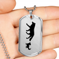 Mama Wolf With 1 Pup - Luxury Dog Tag Necklace