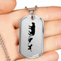 Mama Lioness With 2 Cubs - Luxury Dog Tag Necklace