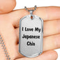 Love My Japanese Chin v4 - Luxury Dog Tag Necklace