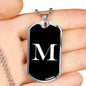 Initial M v3a - Luxury Dog Tag Necklace