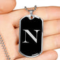 Initial N v2a - Luxury Dog Tag Necklace
