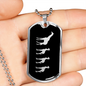 Mama Giraffe With 3 Calves v2 - Luxury Dog Tag Necklace
