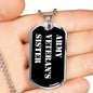 Army Veteran's Sister v3 - Luxury Dog Tag Necklace