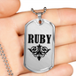 Ruby v01a - Luxury Dog Tag Necklace