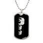 Mama Elephant With 2 Calves v2 - Luxury Dog Tag Necklace