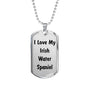 Love My Irish Water Spaniel v4 - Luxury Dog Tag Necklace