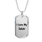 Love My Saluki v4 - Luxury Dog Tag Necklace