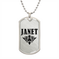 Janet v01a - Luxury Dog Tag Necklace