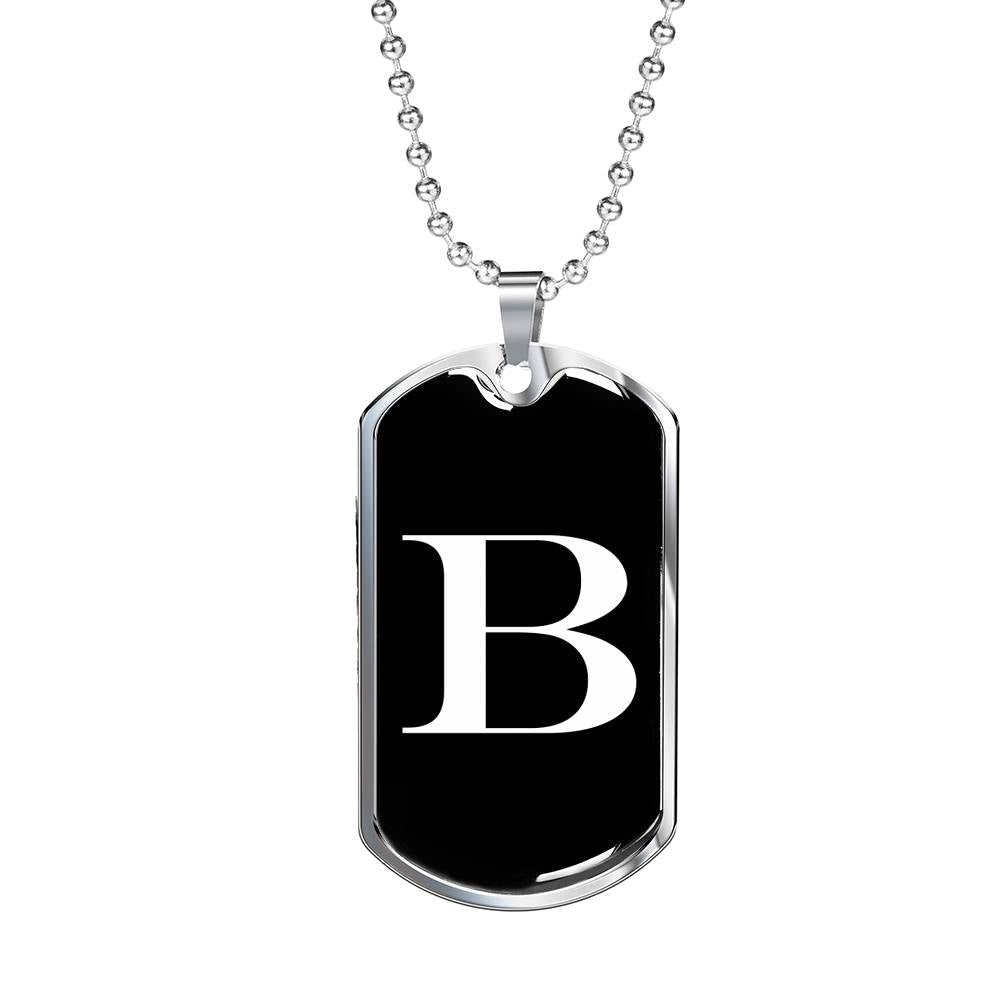 Initial B v3a - Luxury Dog Tag Necklace
